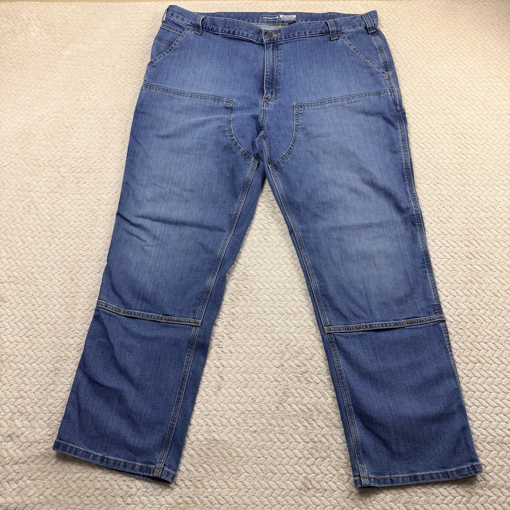 Carhartt Double Knee Rugged Flex Relaxed Fit Logger Jeans Denim 42x30 Workwear